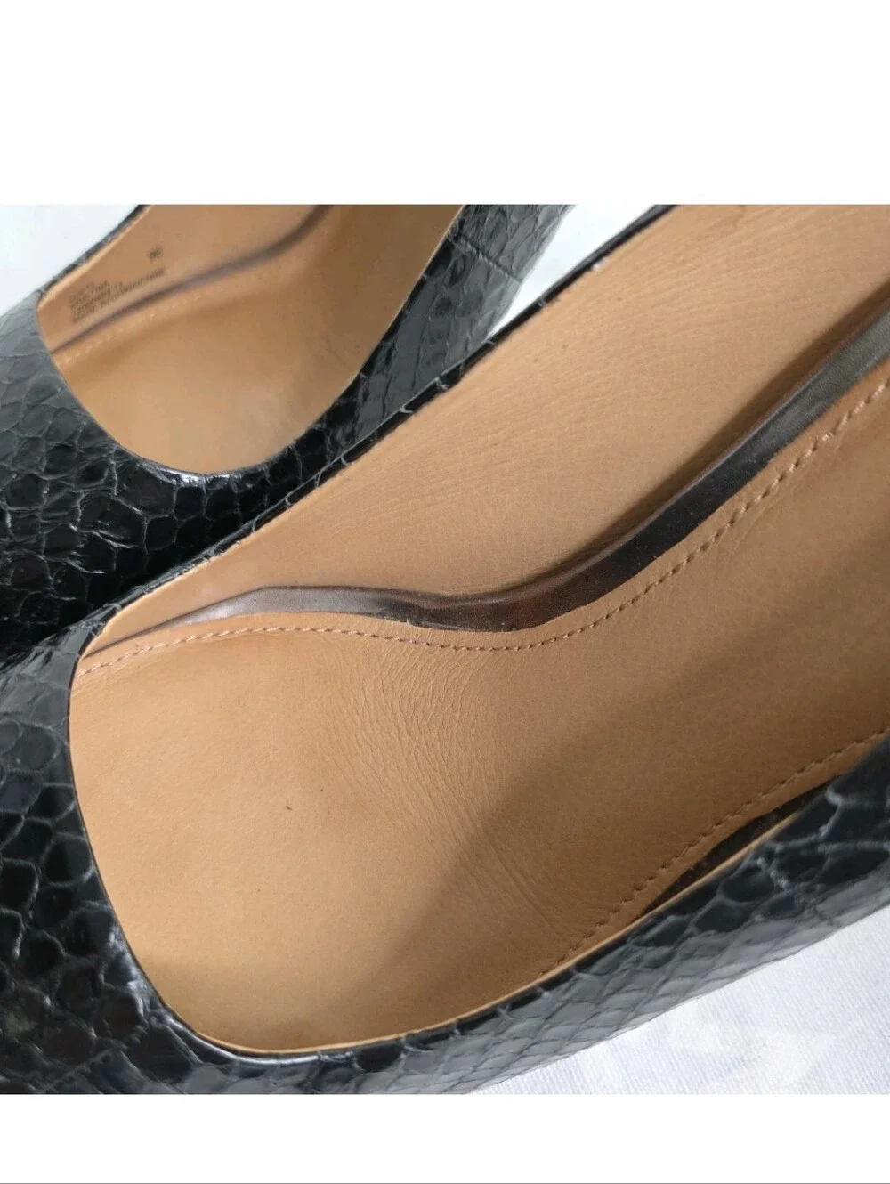 COACH Kristina Q3013 Black Snake Embossed Leather Platform Stiletto Pumps 9B